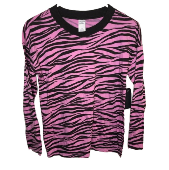 Nwt Melrose And Market Zebra Print Crew Neck Top - Picture 1 of 4